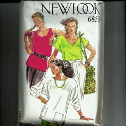 6850 NEW LOOK  V NECK / SLEEVES OR NOT TOP PATTERN 8-18 uncut